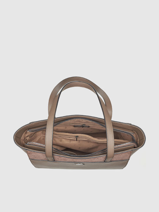 Damen Schultertasche Wildleder Braune