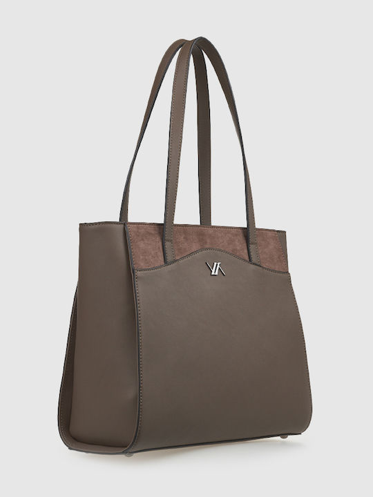 Damen Schultertasche Wildleder Braune