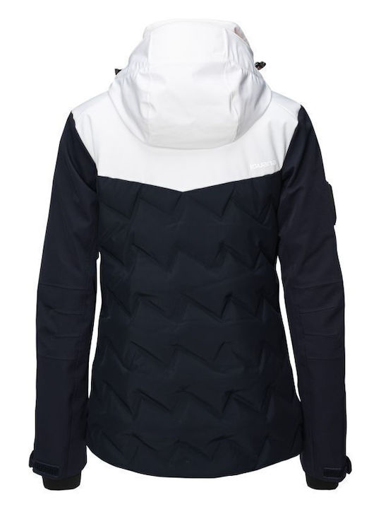 Women's Short Puffer Jacket Waterproof for Winter with Hood Beige