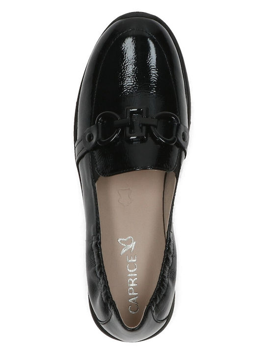 Patent Leather Women's Moccasins in Black Color