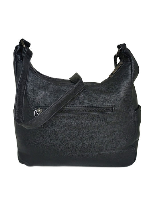 Leather Women's Shoulder and Crossbody Bag Black