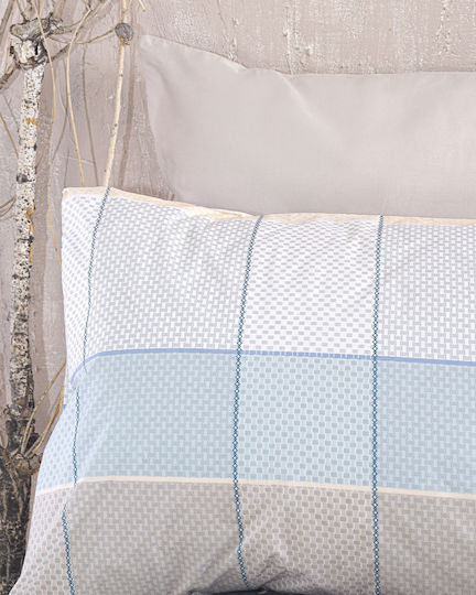 Rythmos Set Cearșafuri King Size 260x280cm. Colette Grey Light Blue 4buc