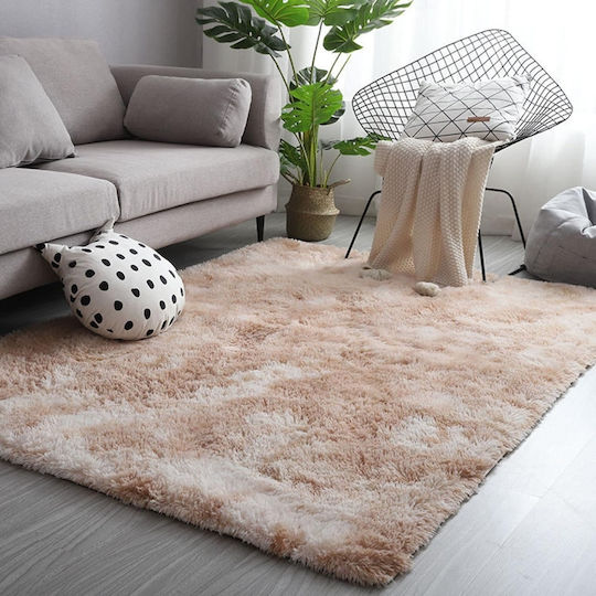 My Home Luxury Противоплъзгащо Килим Правоъгълена Shaggy Camel