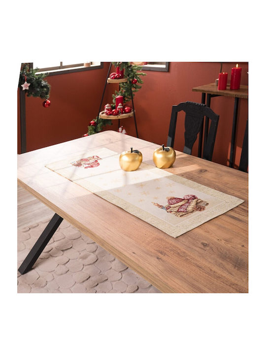 Teoran Set Christmas Tablecloths Square Fabric Beige 2pcs