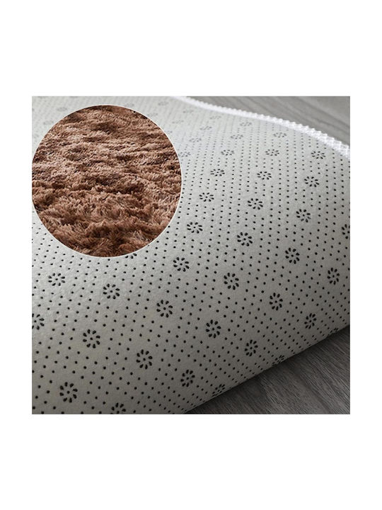 My Home Luxury Anti-slip Rug Rectangular Shaggy Brown