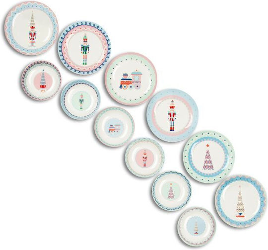 Excelsa Set De Masă De Crăciun Pentru Mâncare 12 Bucăți Xmas Sweet Pastels