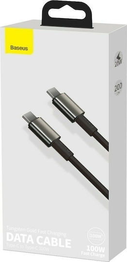 Baseus Tungsten Braided USB 2.0 Cable USB-C Male - USB-C 100W PD Gold 1m CATWJ-01