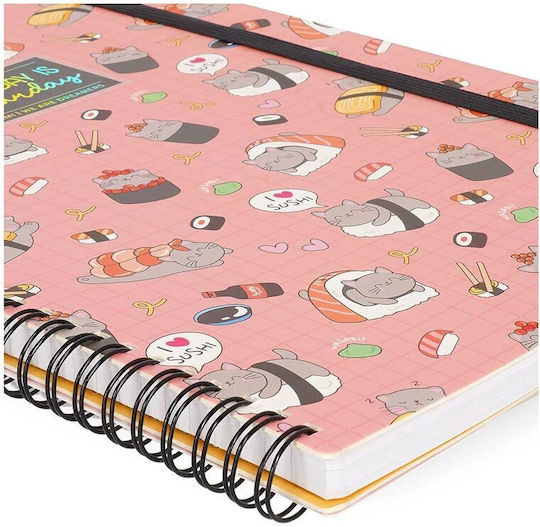 Legami Milano Notebook Spiral 160 Sheets A4 Ruled with Elastic White