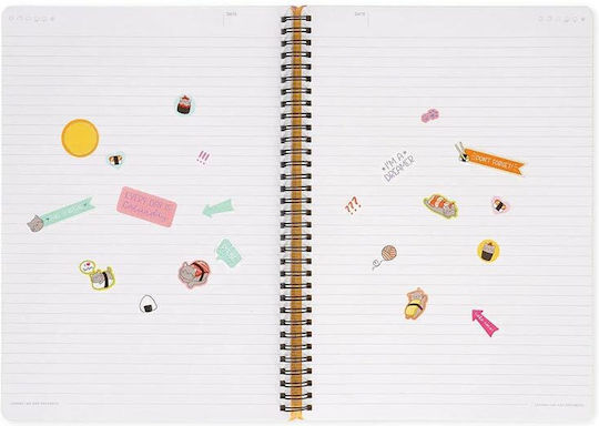 Legami Milano Notebook Spiral 160 Sheets A4 Ruled with Elastic White