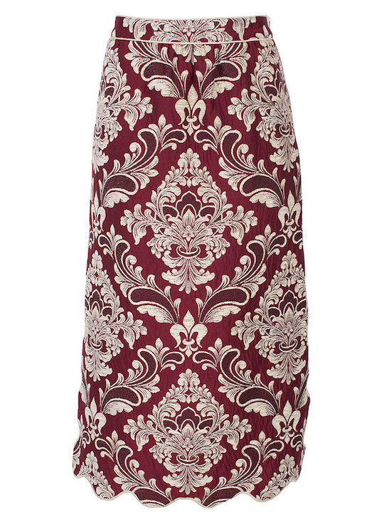 Hoch tailliert Midi Rock Red
