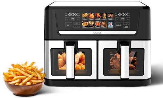 Samus Friteuză cu aer cu Coș Detașabil Dublu 12lt Negru AF12TWIN-S2800DW