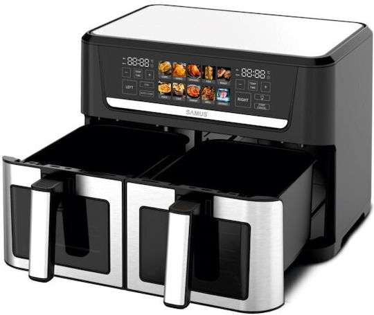 Samus Friteuză cu aer cu Coș Detașabil Dublu 12lt Negru AF12TWIN-S2800DW