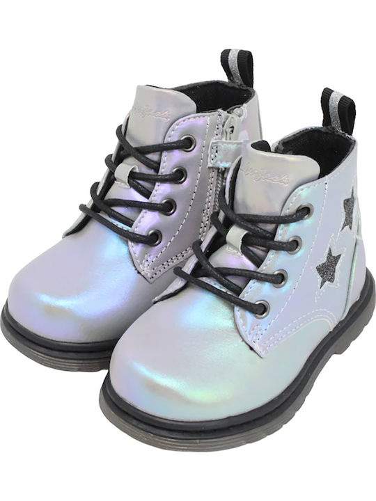 Rasy Kids Boots with Laces Silver