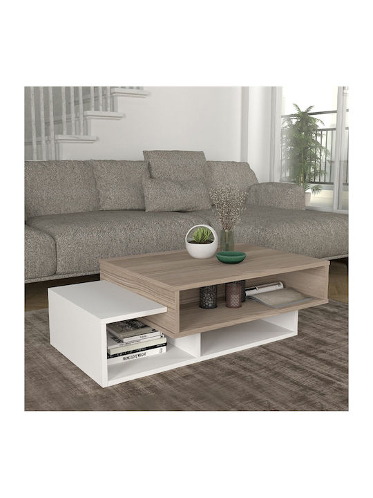Masa Centrală Rectangulară Tab Din Lemn Alb / Cordoba L105xL60xÎ32cm