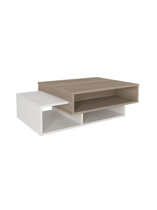 Masa Centrală Rectangulară Tab Din Lemn Alb / Cordoba L105xL60xÎ32cm