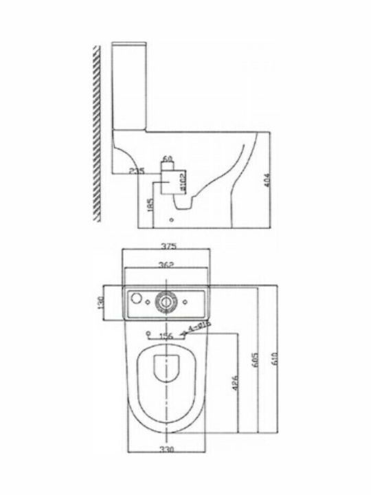 Ceramita Smile Ultra Stehende Toilette Unterer Siphon Randlos mit Spülung mit Schlank Deckel Weiße