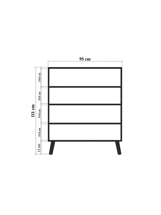 Ξύλινη Παπουτσοθήκη Multilux Form 95x36x111cm