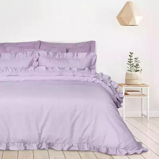 Das Home Σετ Παπλωματοθήκη Βαμβακερή Υπέρδιπλη με 2 Μαξιλαροθήκες 220x240cm Daily White