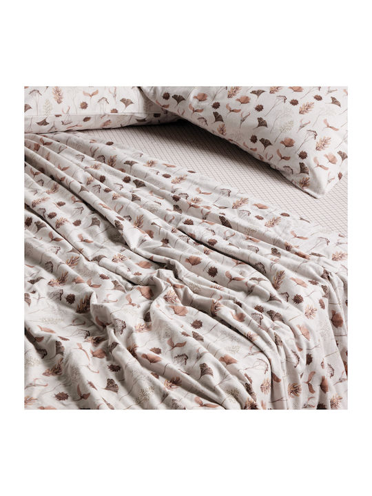 Das Home Duvet Cover Set Cotton Single with Pillowcase 160x240 Beige, Brown