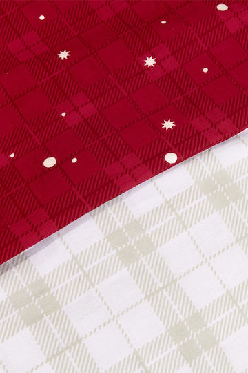 Nima Duvet Cover Set Cotton Queen with 2 Pillowcases 240x260 Everlove Red-beige