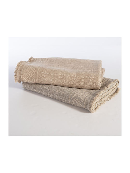 Nef-Nef Homeware Jeneria Ριχτάρι Πολυθρόνας Ζακάρ 170x180εκ. Grey