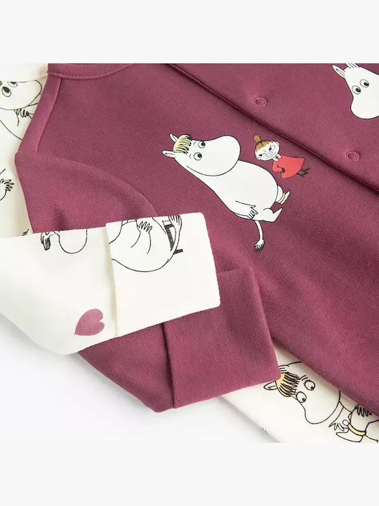 Cool Club Moomin Комплект Бебешко Боди Дълъг ръкав Лилав 2бр