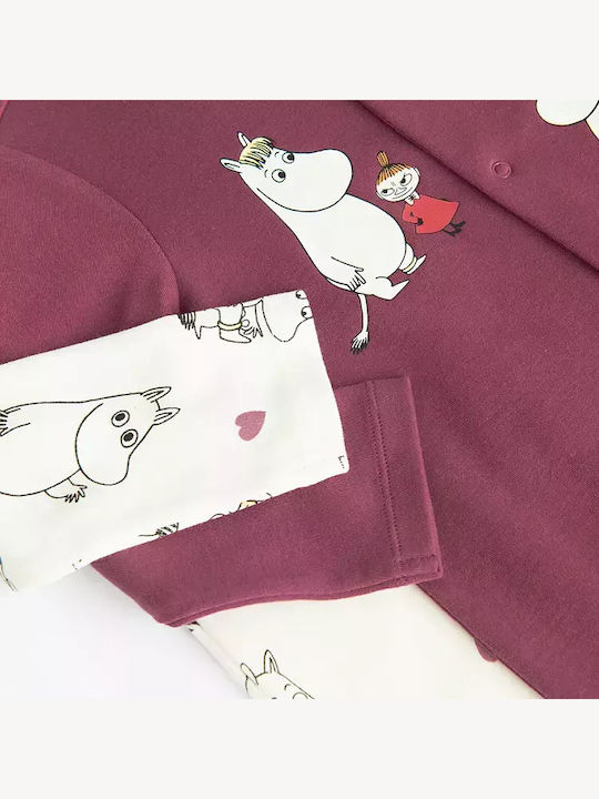 Cool Club Moomin Комплект Бебешко Боди Дълъг ръкав Лилав 2бр