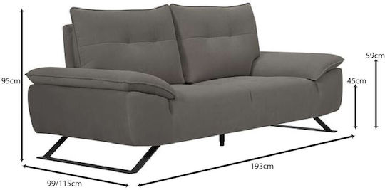 Selena Two-Seater Couch Gray 193x99 cm E9501,12