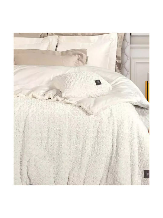 Das Home Μαξιλάρι Καναπέ από Γούνα White 40x40εκ.