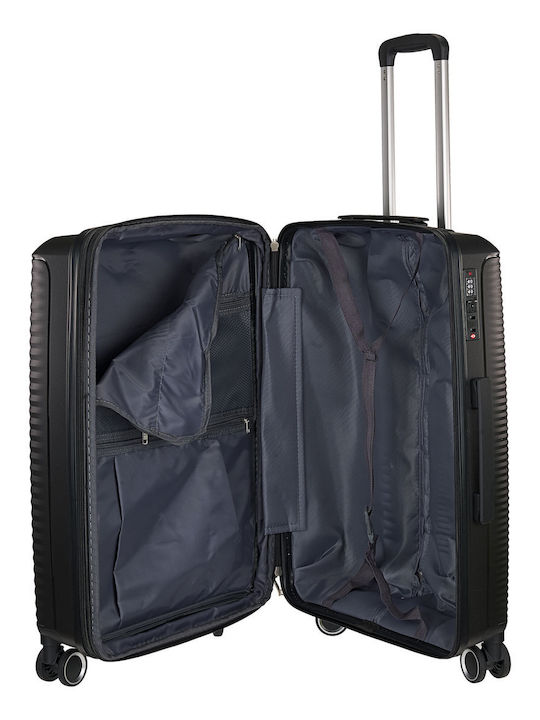 Σετ Βαλίτσες Xplorer 172 Μαύρο 3τμχ Πολυπροπυλένιο Tsa & Επέκταση Μαύρο
