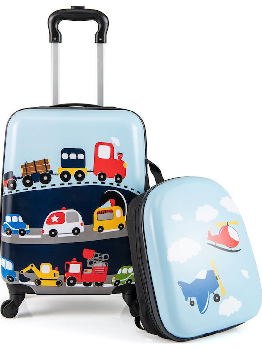 Costway Travel Suitcases Hard Blue with 4 Wheels Set of 2pcs BN10048