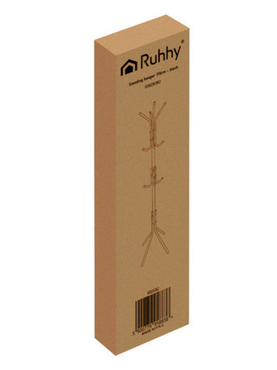 Ruhhy Metallic Coat Rack Black 42x42x175cm