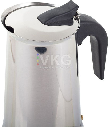 Stovetop Espresso Pot 12 Cups Inox Silver