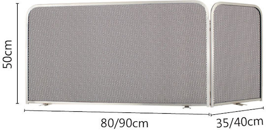 Zogometal Metallic Fireplace Screen with 2 Panels 80x35x50cm Dirty Rust