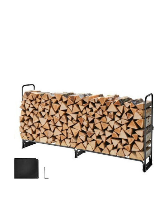 Vevor Μεταλλικό Ράφι Αποθήκευσης Ξύλων 257x36x117cm Μαύρο