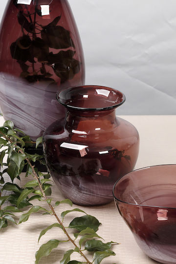 HFA Dekorative Schüssel Glas Lila 21.5x15x12cm 1Stück