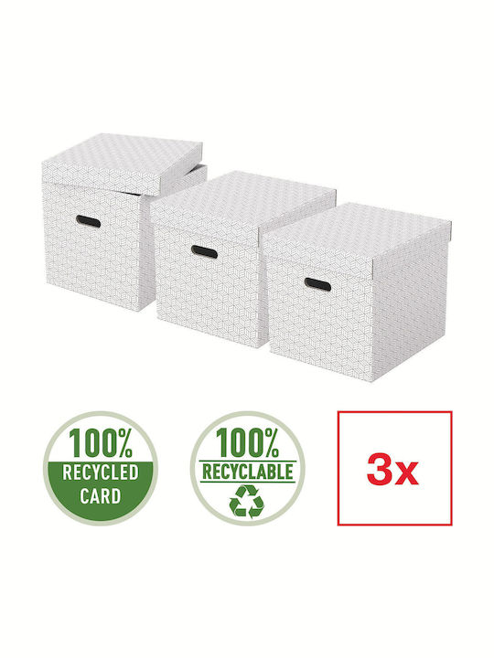 Dekorative Box Recycelte Pappe Esselte 320x315x365 Weiß 3 Stück