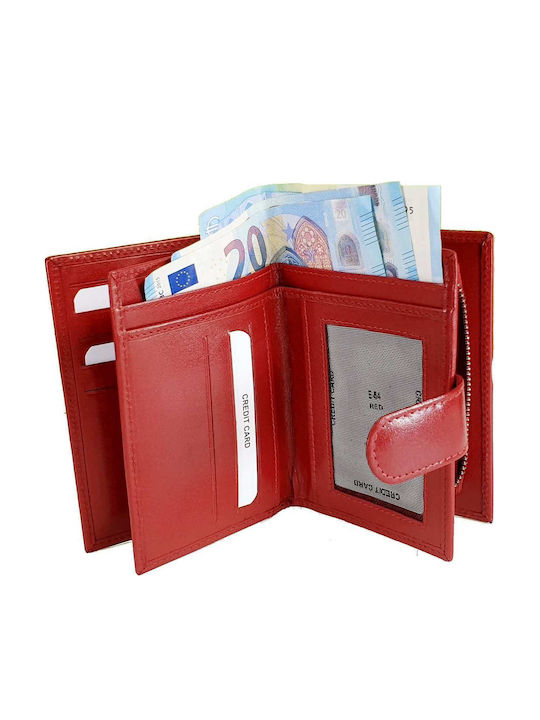 Small Leather Women's Wallet Classic with RFID Red