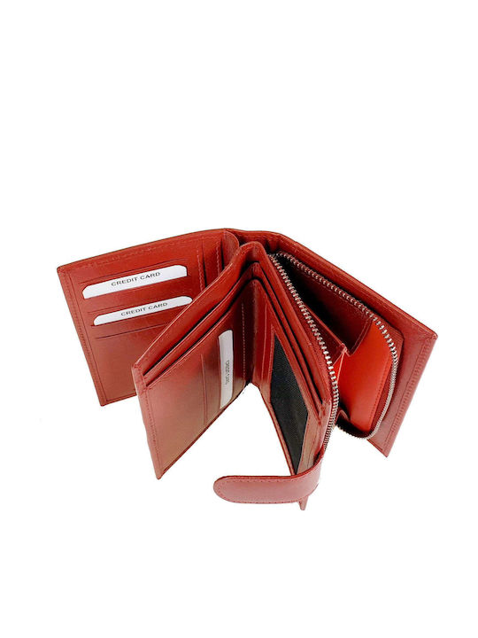 Small Leather Women's Wallet Classic with RFID Red
