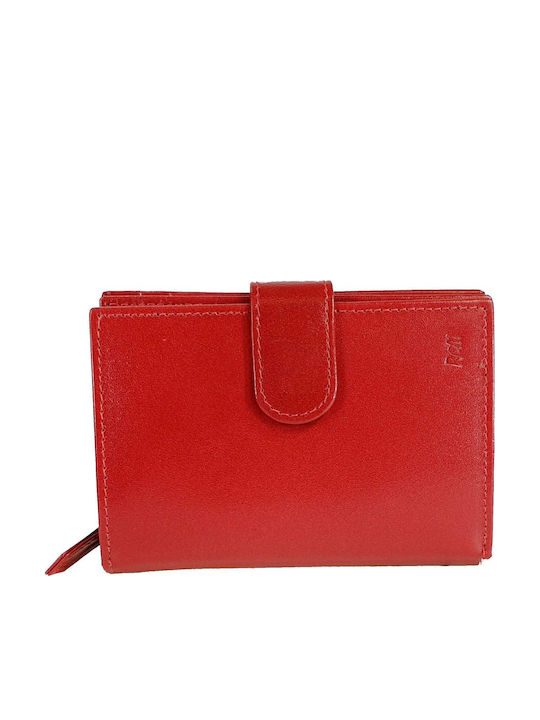 Small Leather Women's Wallet Classic with RFID Red