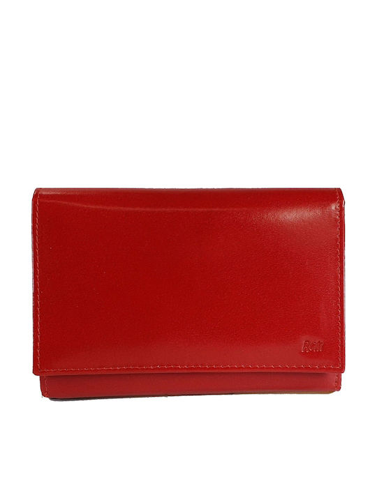Small Leather Women's Wallet Classic with RFID Red