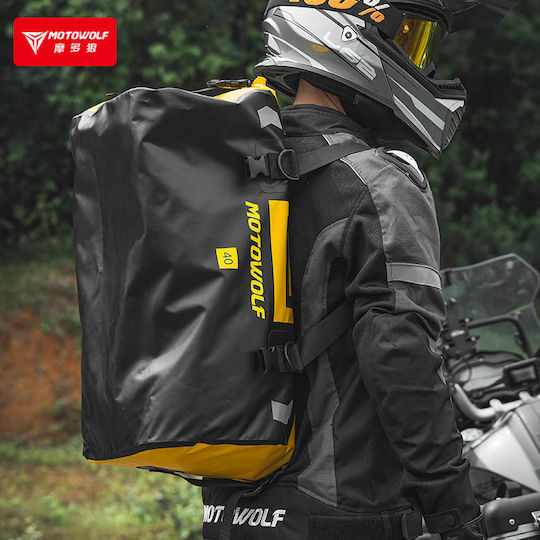 Motowolf Motorcycle Tail Bag Waterproof 66L Carbon Black