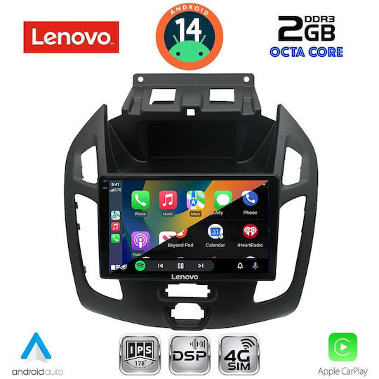 Lenovo Car Audio System for Ford Transit Connect 2013-2018 (Bluetooth/USB/WiFi/GPS/Apple-Carplay/Android-Auto) with Touch Screen 9"