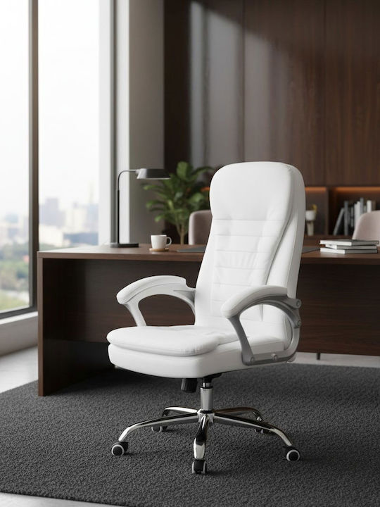 Polihome Celadon Executive Office Chair with White Arms