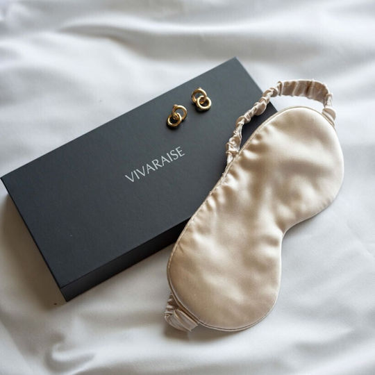 Vivaraise Masca de somn Mătase Bej M23xL9cm