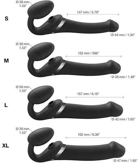 Strap On Me Strapless Strap On με Dildo με Δόνηση σε Μαύρο Χρώμα