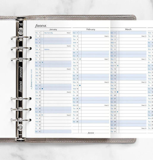Ετησιο Πλανο Καθετο Filofax 2026 A5 Αγγλικο Vertical Year Planner English Λευκο 26-68501