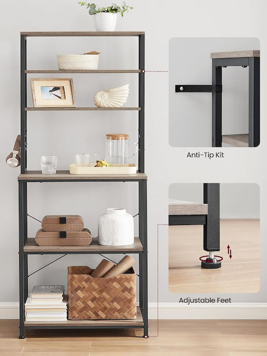 Vasagle Kitchen Rack Metal Gray 40x40x60cm