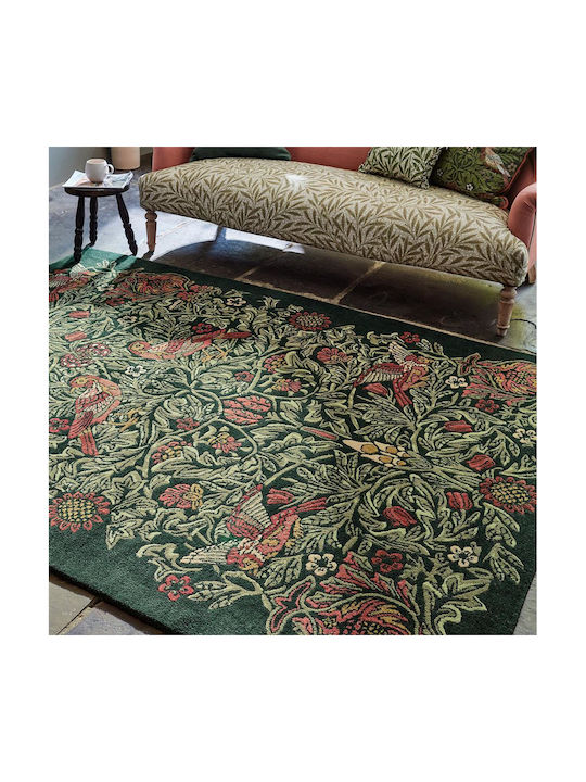 Morris & Co Bird Χειροποίητο Χαλί Ορθογώνιο Green 200x280cm