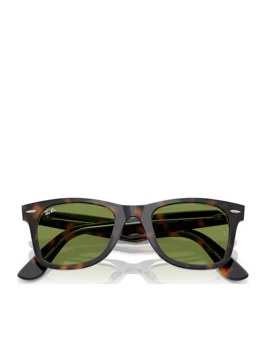 Ray Ban Wayfarer Унисекс Слънчеви Очила с Кафяв Костенурков Пластмасов Рамка и Зелен Лещи